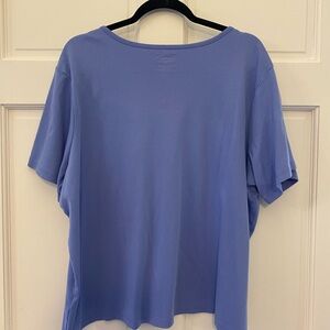 L.L. Bean Blue Flutter Sleeve Relaxed T-Shirt